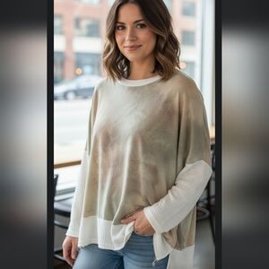 Over Sized Tie-Dye Long Sleeve Top
